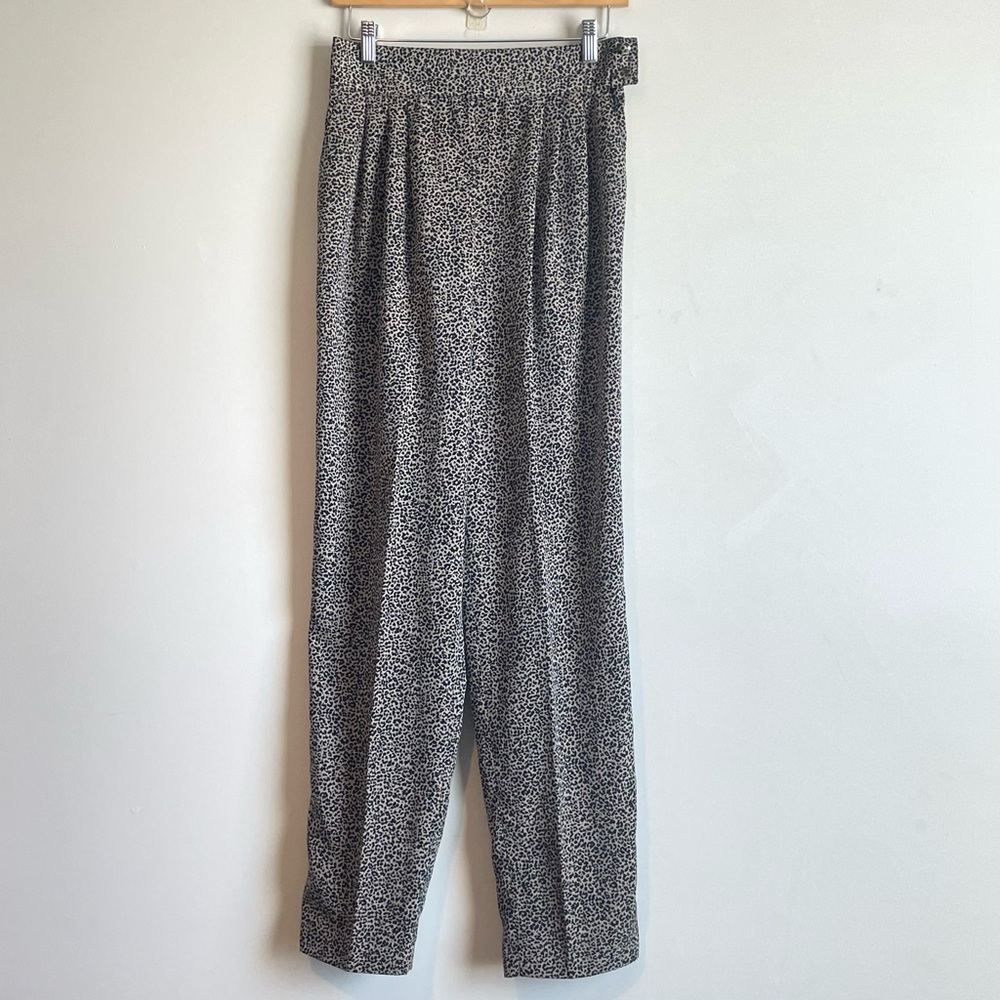 Vintage City Girl Nancy Bolen Animal Print High Rise Tapered Pants Sz M